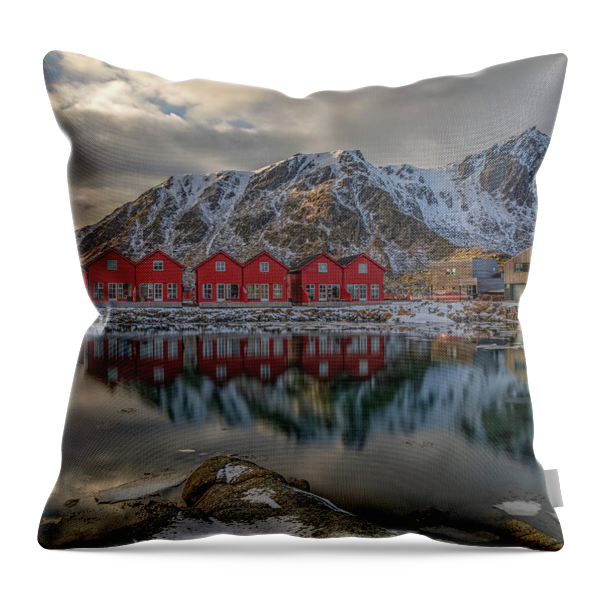 Ballstad Throw Pillow featuring the photograph Ballstad, Lofoten - Norway by Joana Kruse