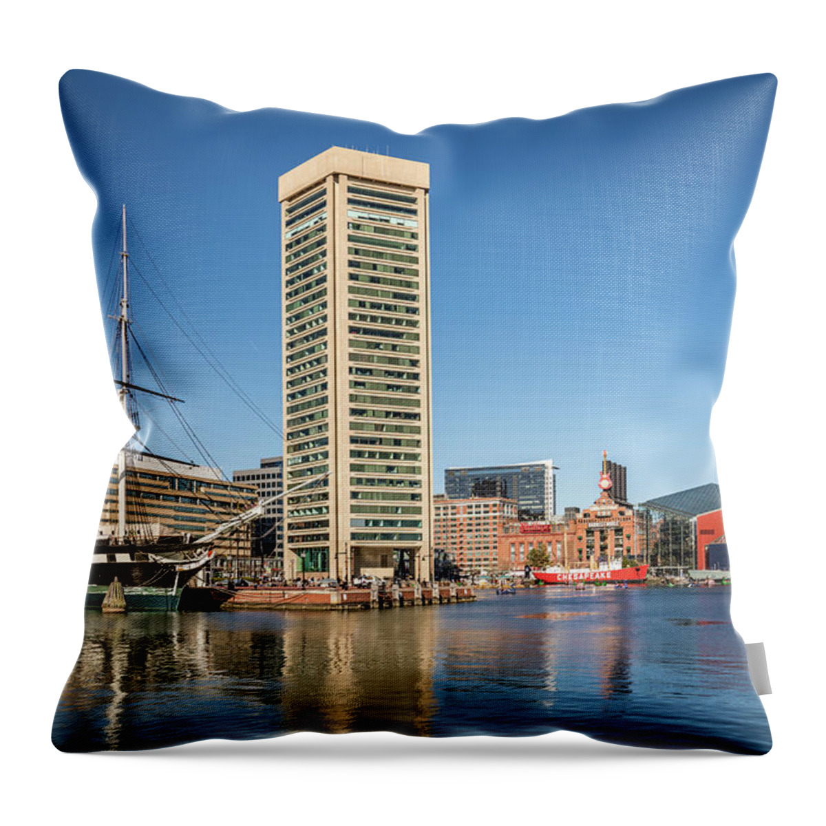 Baltimore Throw Pillow featuring the photograph Baltimore Harbor by Framing Places