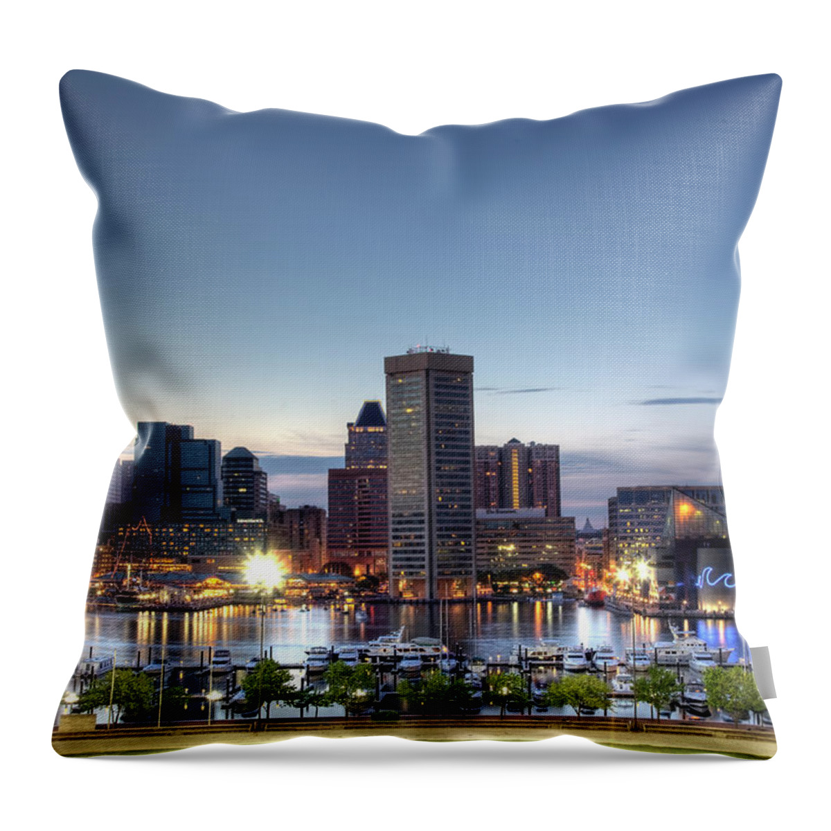 Baltimore Throw Pillow featuring the photograph Baltimore Harbor by Shawn Everhart