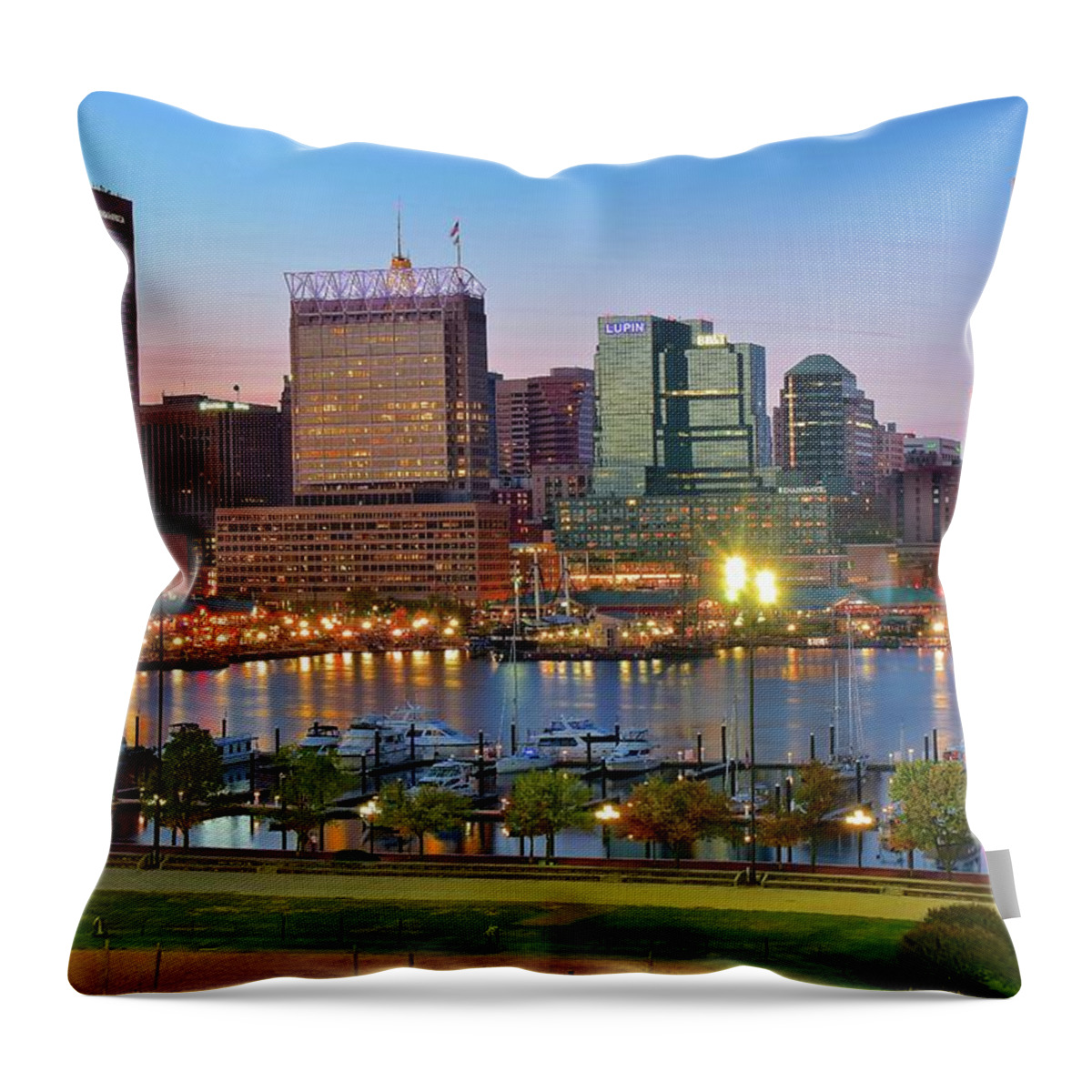 Baltimore Throw Pillow featuring the photograph Baltimore in Vivid Color by Frozen in Time Fine Art Photography