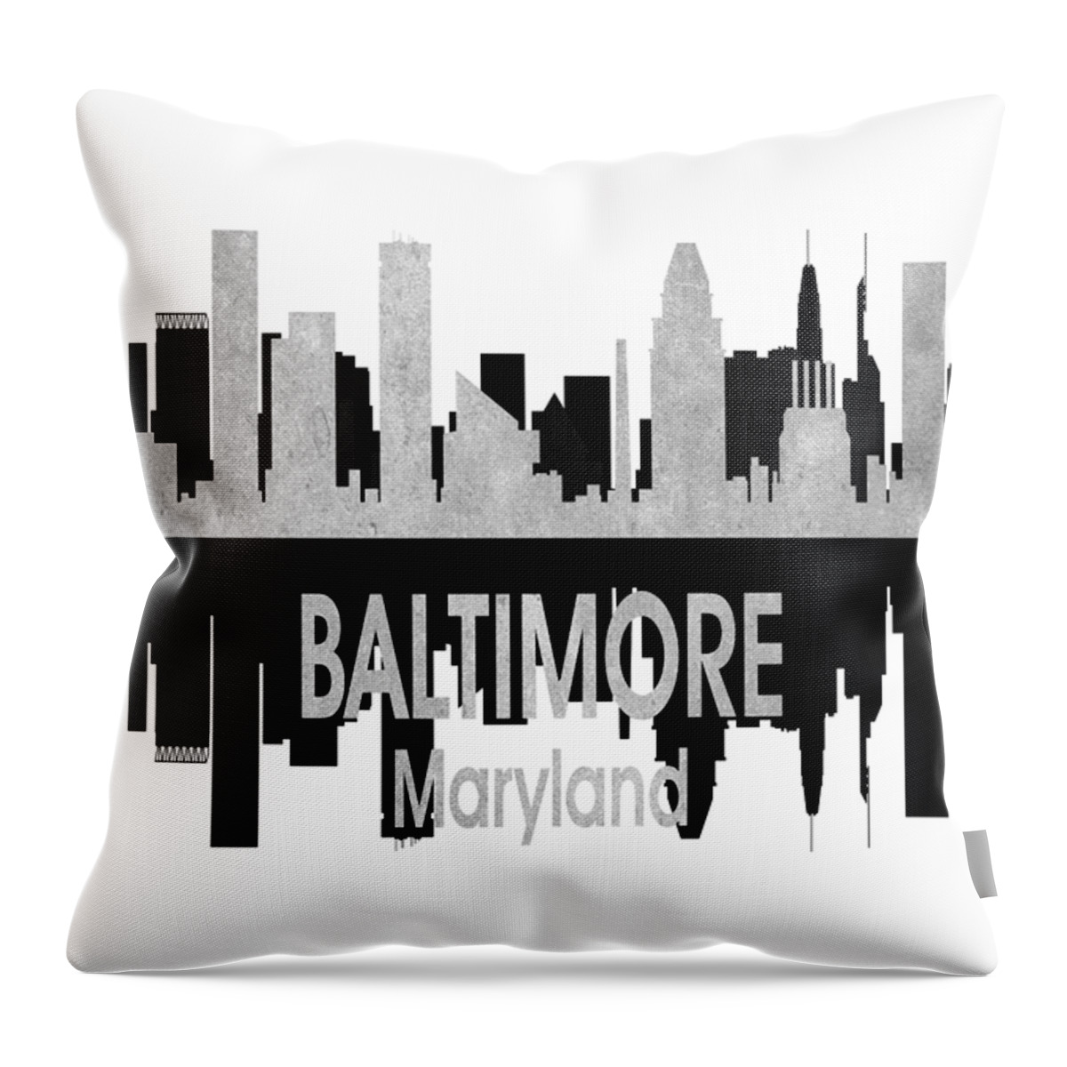Baltimore Throw Pillow featuring the digital art Baltimore MD 4 Vertical by Angelina Tamez