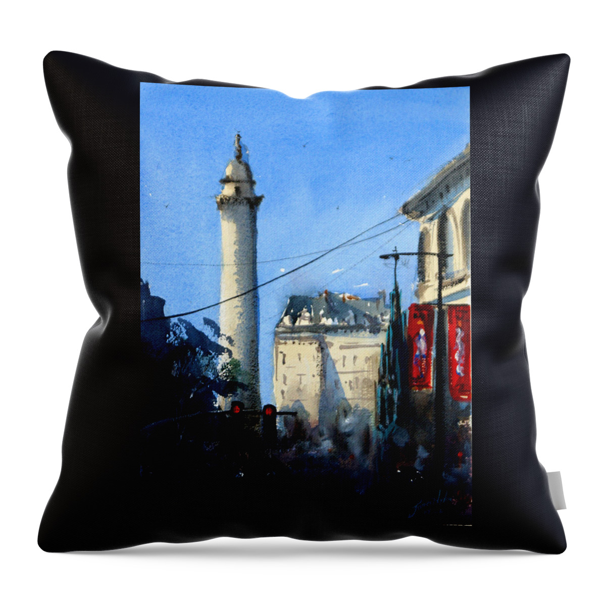 Baltimore Throw Pillow featuring the painting Baltimore, Near Peabody by James Nyika