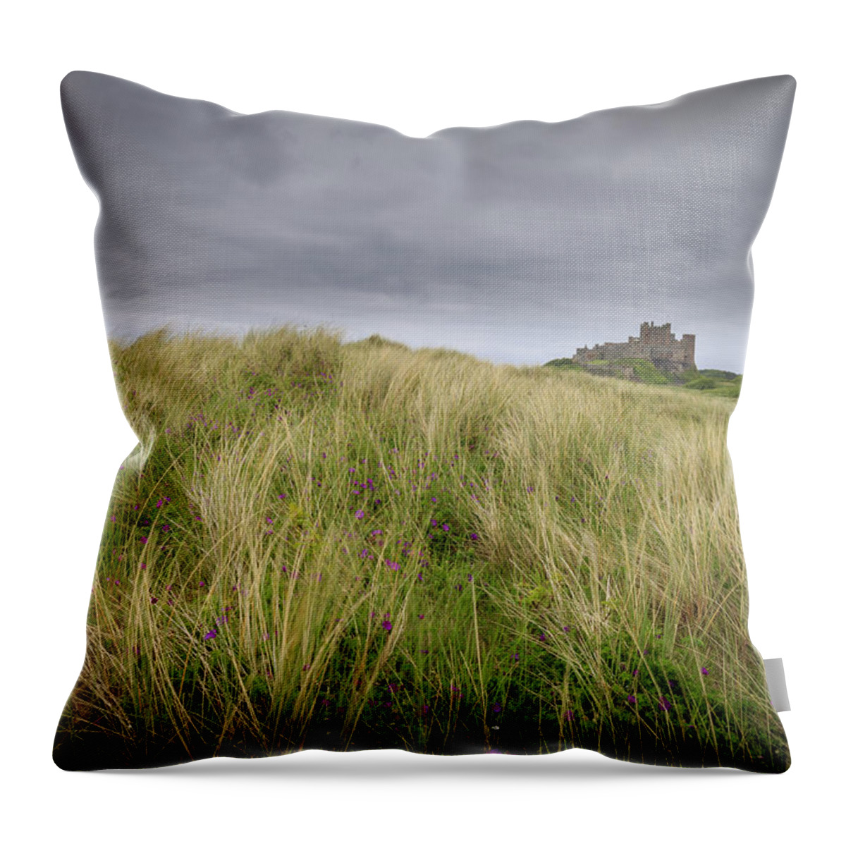 Sand Throw Pillow featuring the photograph Bamburgh Castle - 2 by Chris Smith