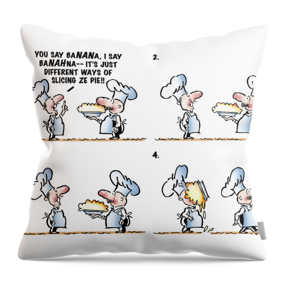 Chef Throw Pillow featuring the digital art Banana Cream Pie by Mark Armstrong