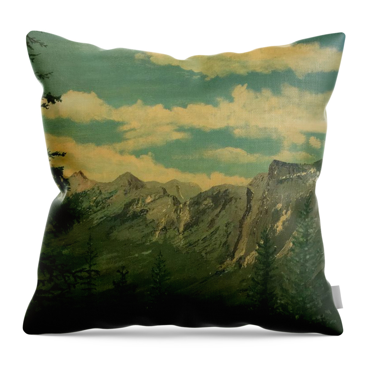 Banff Throw Pillow featuring the painting Banff by Terry Frederick