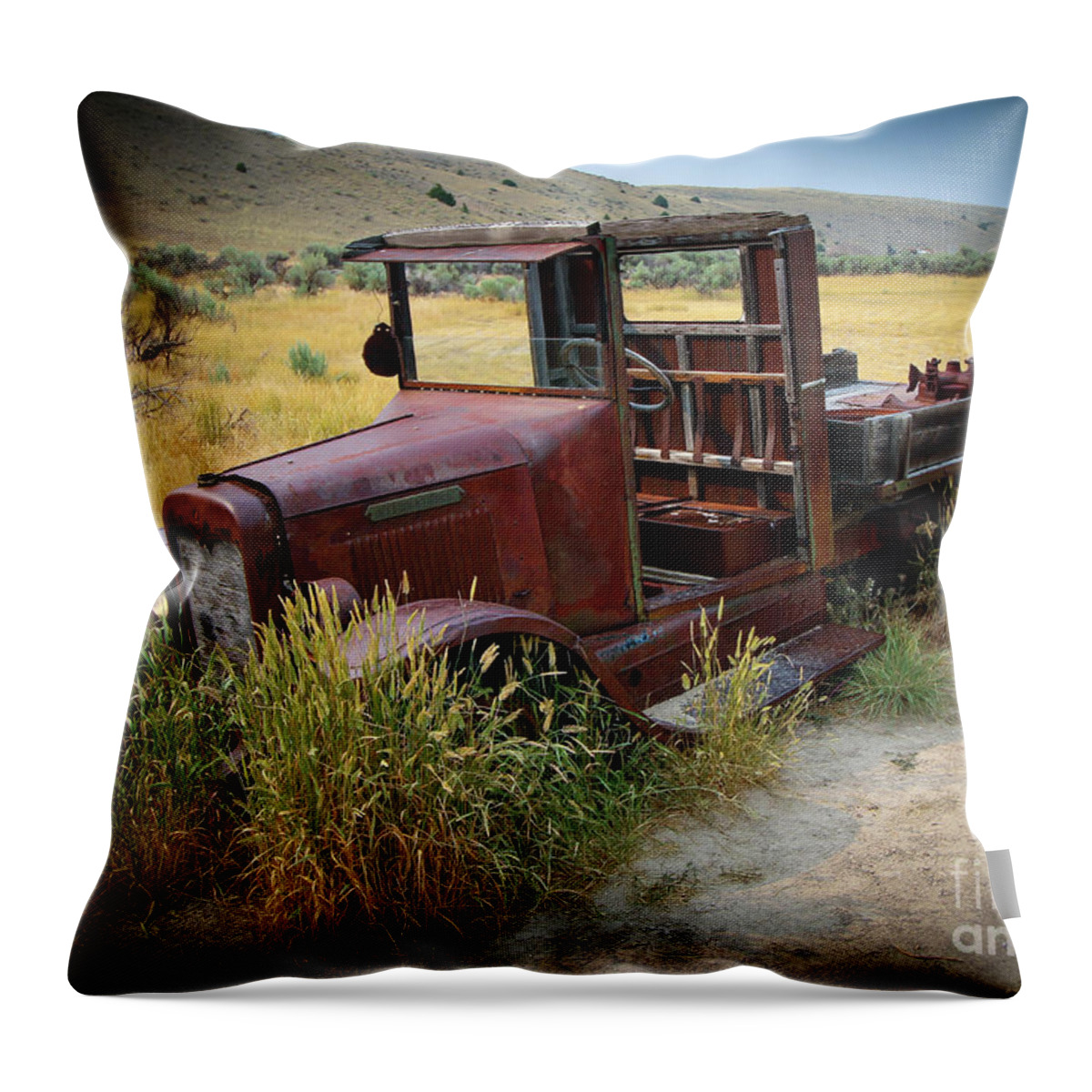 Bannack Throw Pillow featuring the photograph Bannack Montana Old Truck by Veronica Batterson