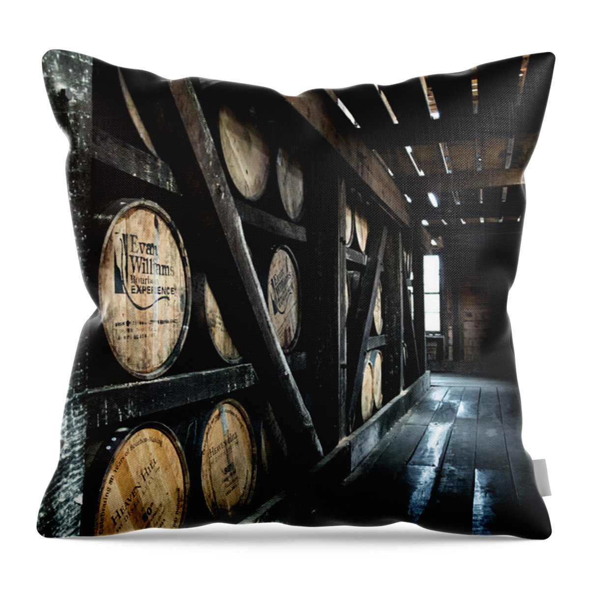 Bourbon Throw Pillow featuring the photograph Bardstown Rickhouse by Joseph Caban