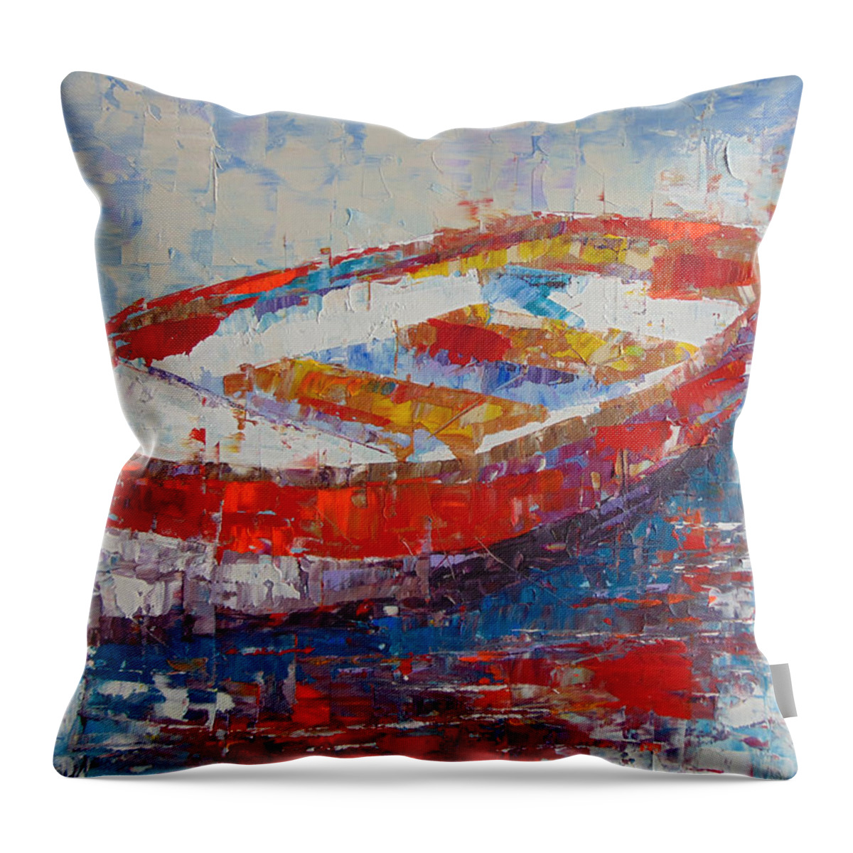Impressionist Throw Pillow featuring the painting Barque by Frederic Payet