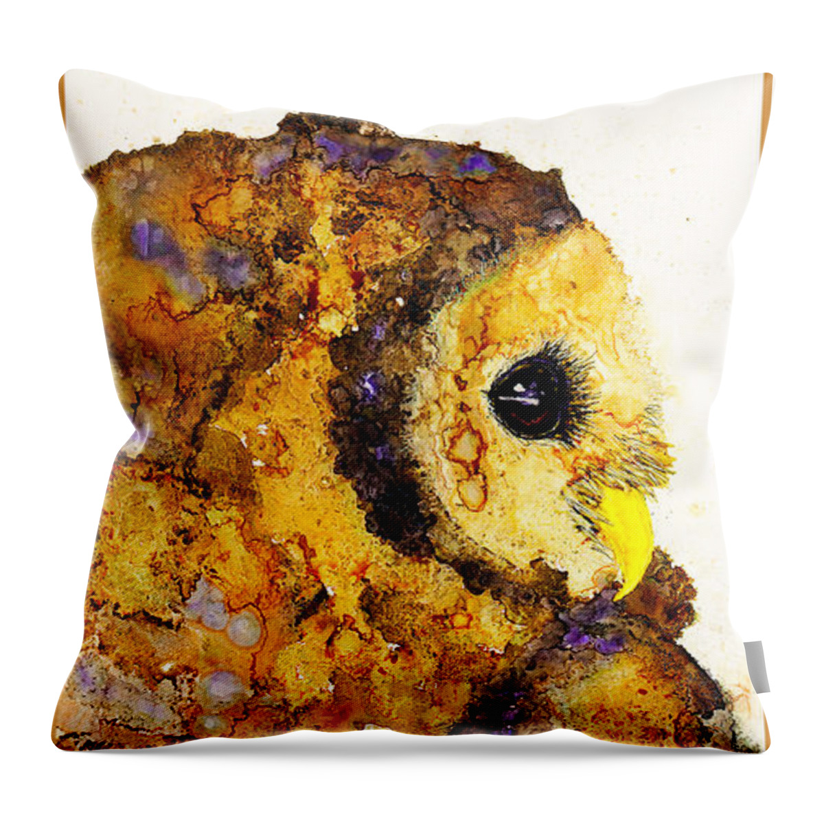 Woolyfrog Throw Pillow featuring the painting Barred to the Left by Jan Killian