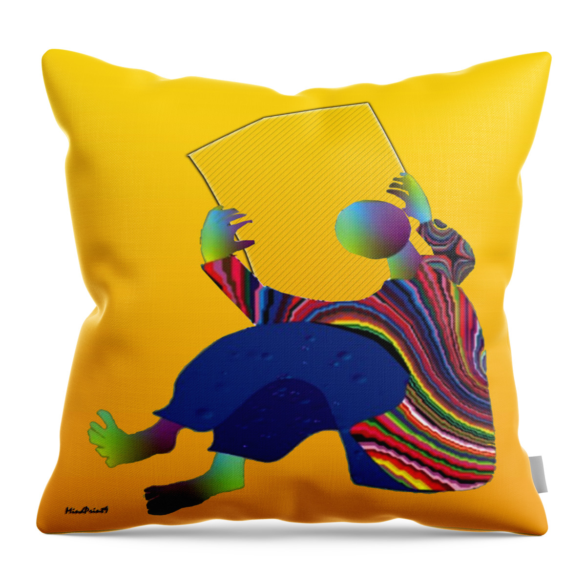 Reading Throw Pillow featuring the digital art Barren Newspaper by Asok Mukhopadhyay