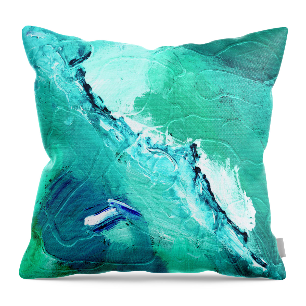 Abstract Throw Pillow featuring the painting Barrier Reef by Dominic Piperata