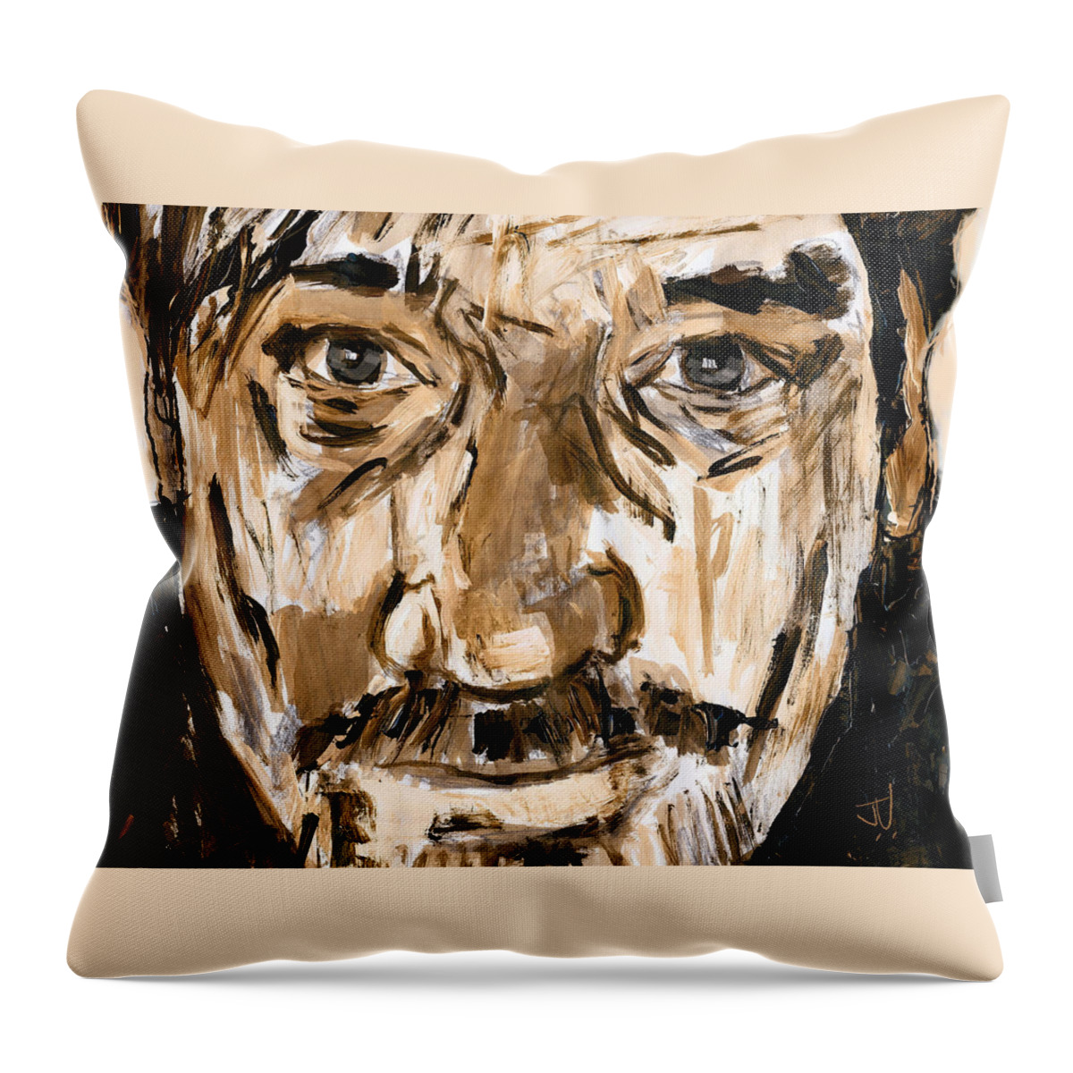 Portrait Throw Pillow featuring the digital art Bart by Jim Vance