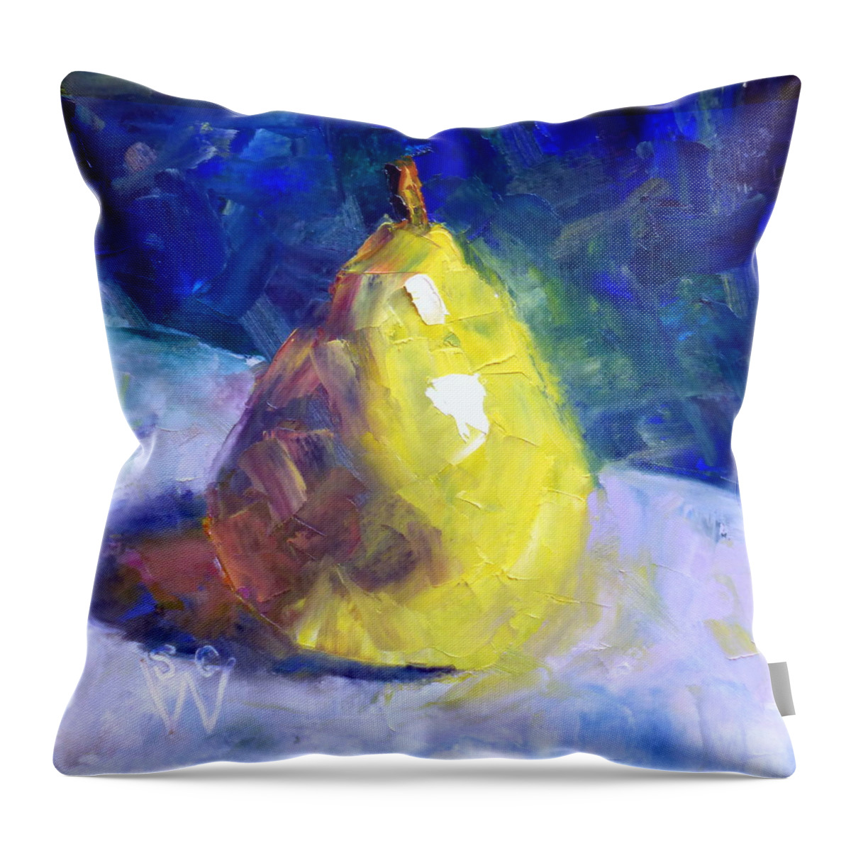 Still Life Throw Pillow featuring the painting Bartlett #6 by Susan Woodward