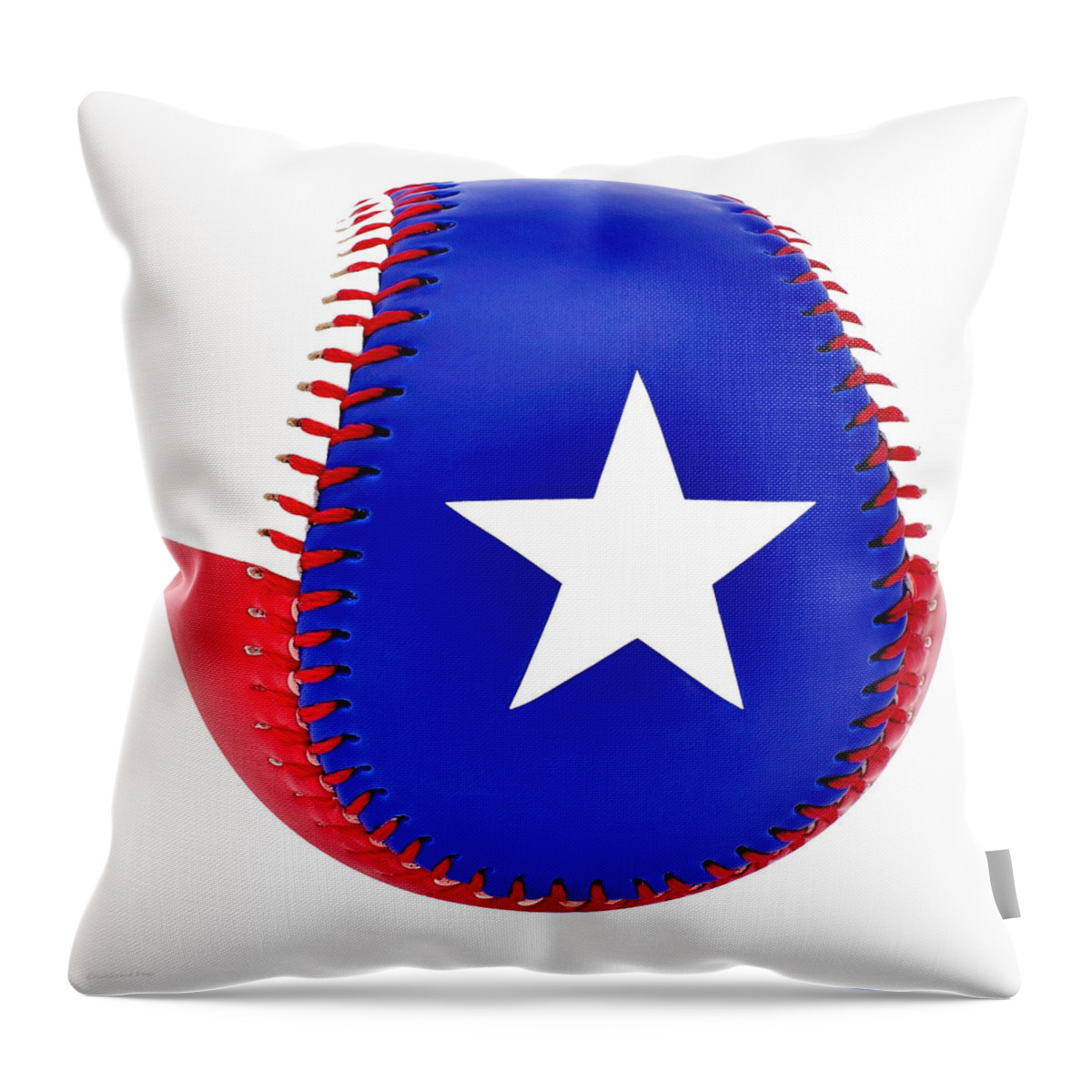Texas Throw Pillow featuring the photograph Baseball Star by Erich Grant
