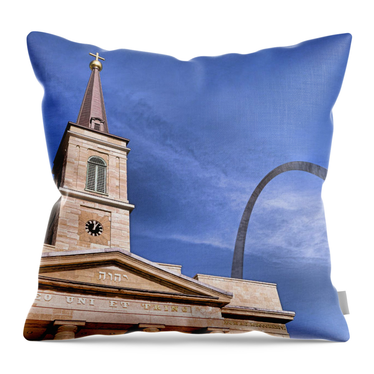Basilica Throw Pillow featuring the photograph Basilica of St Louis Study 2 by Robert Meyers-Lussier