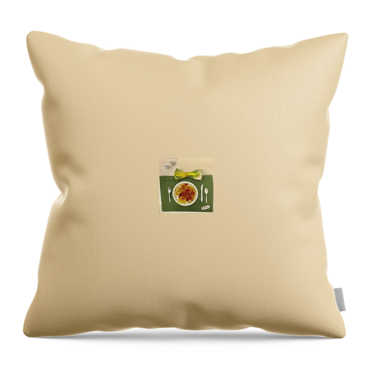 3d Throw Pillow featuring the mixed media Basta Pasta 3D Multisensory Touching Experience by Kenlynn Schroeder