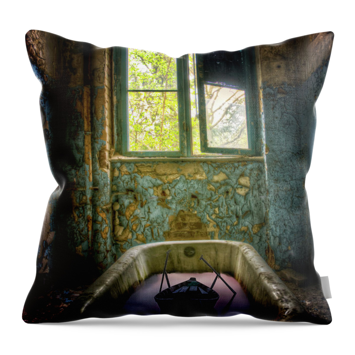 Abandoned Throw Pillow featuring the digital art Bath toy by Nathan Wright