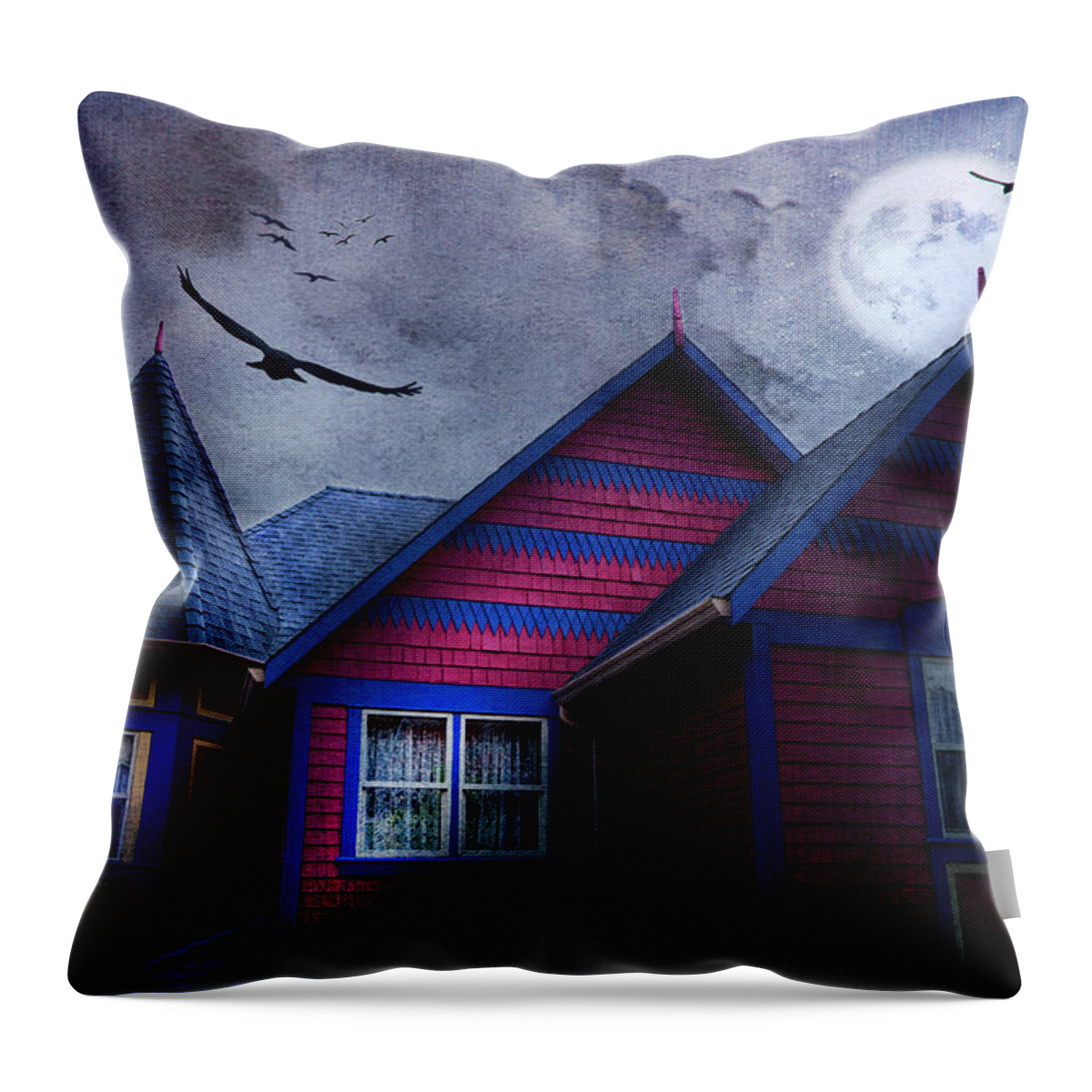 Moon Throw Pillow featuring the photograph St Paul St West by Theresa Tahara