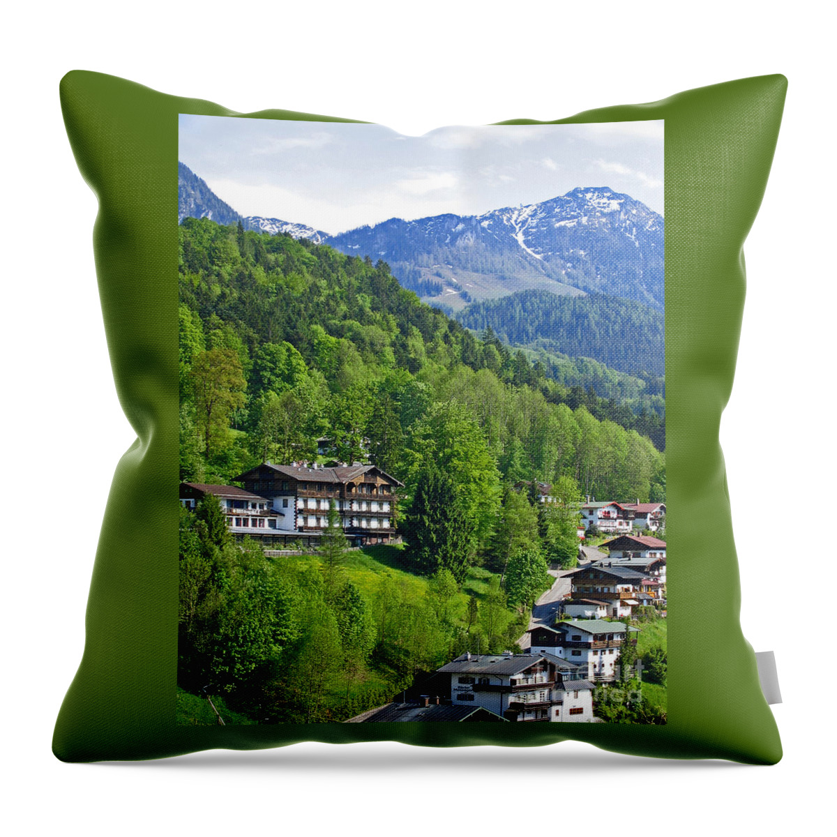 Germany Throw Pillow featuring the photograph Bavarian Mountainside by Ann Horn
