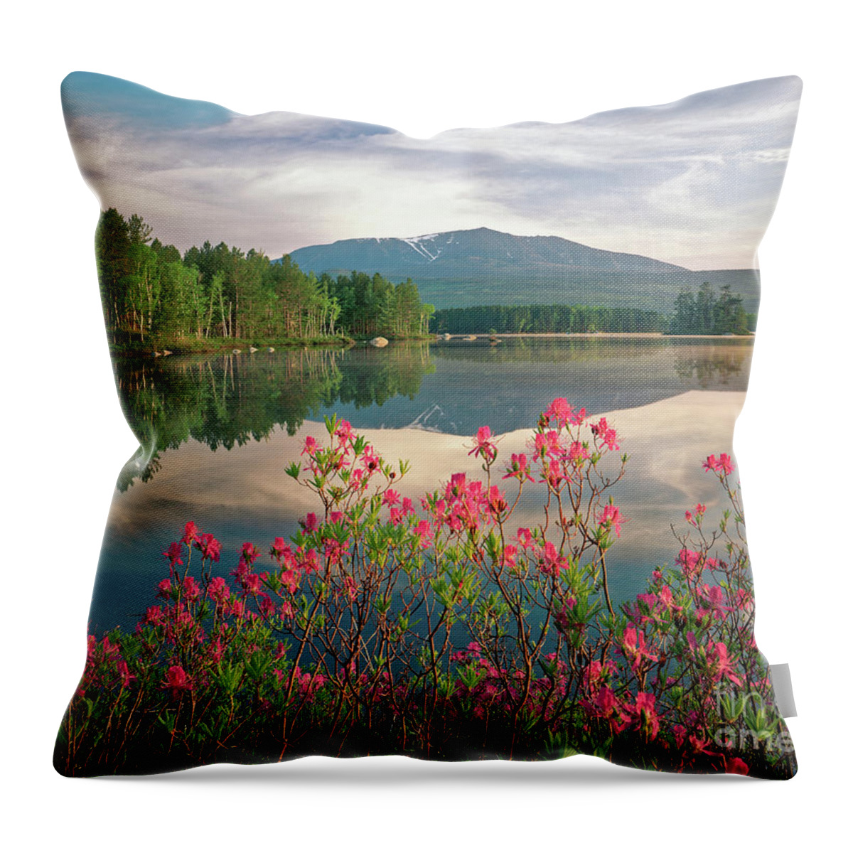 Mt Katahdin Throw Pillow featuring the photograph Mt. Katahdin in the Spring by Kevin Shields