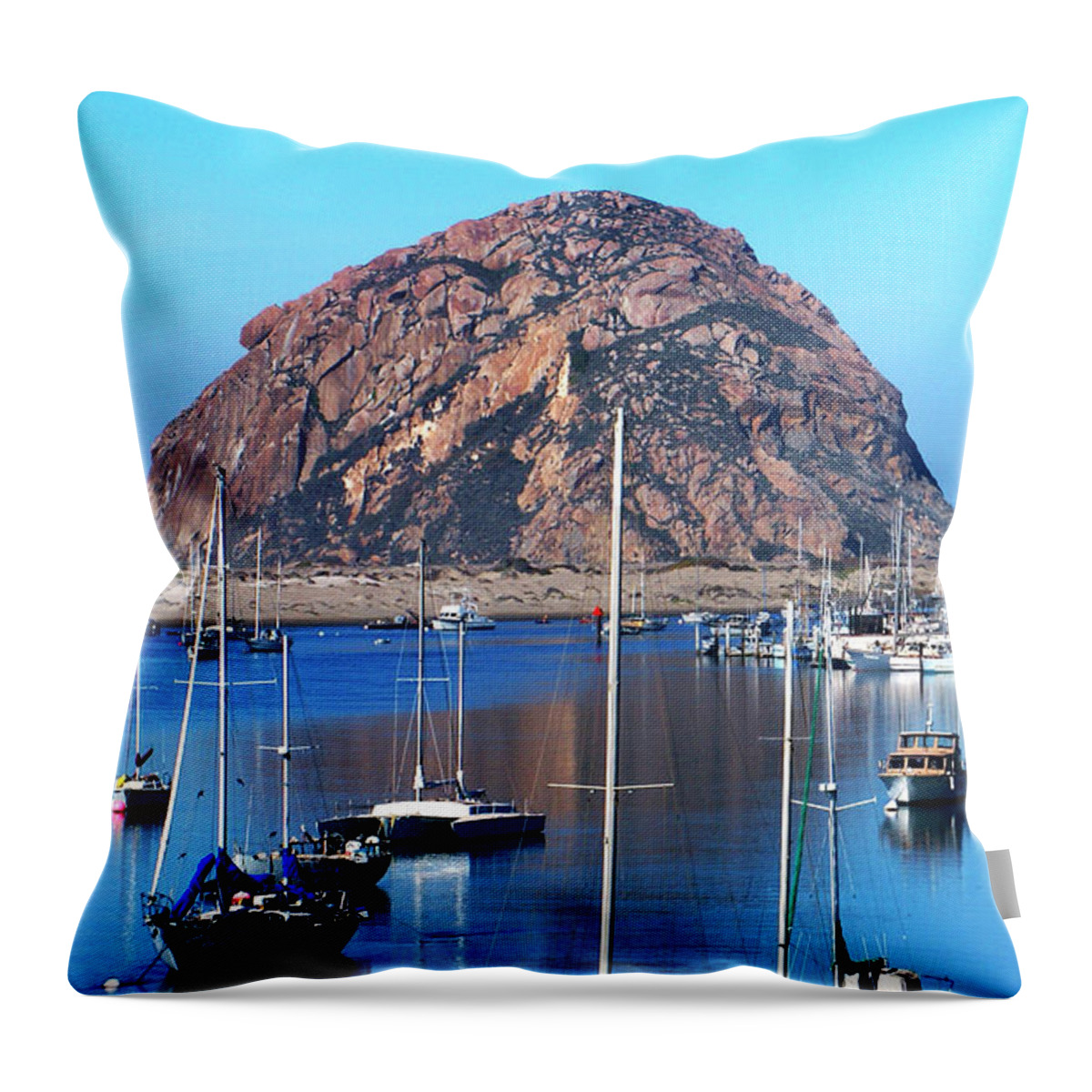 Bay View Detail Morro Bay California Throw Pillow featuring the photograph Bay View Detail Morro Bay California by Barbara Snyder