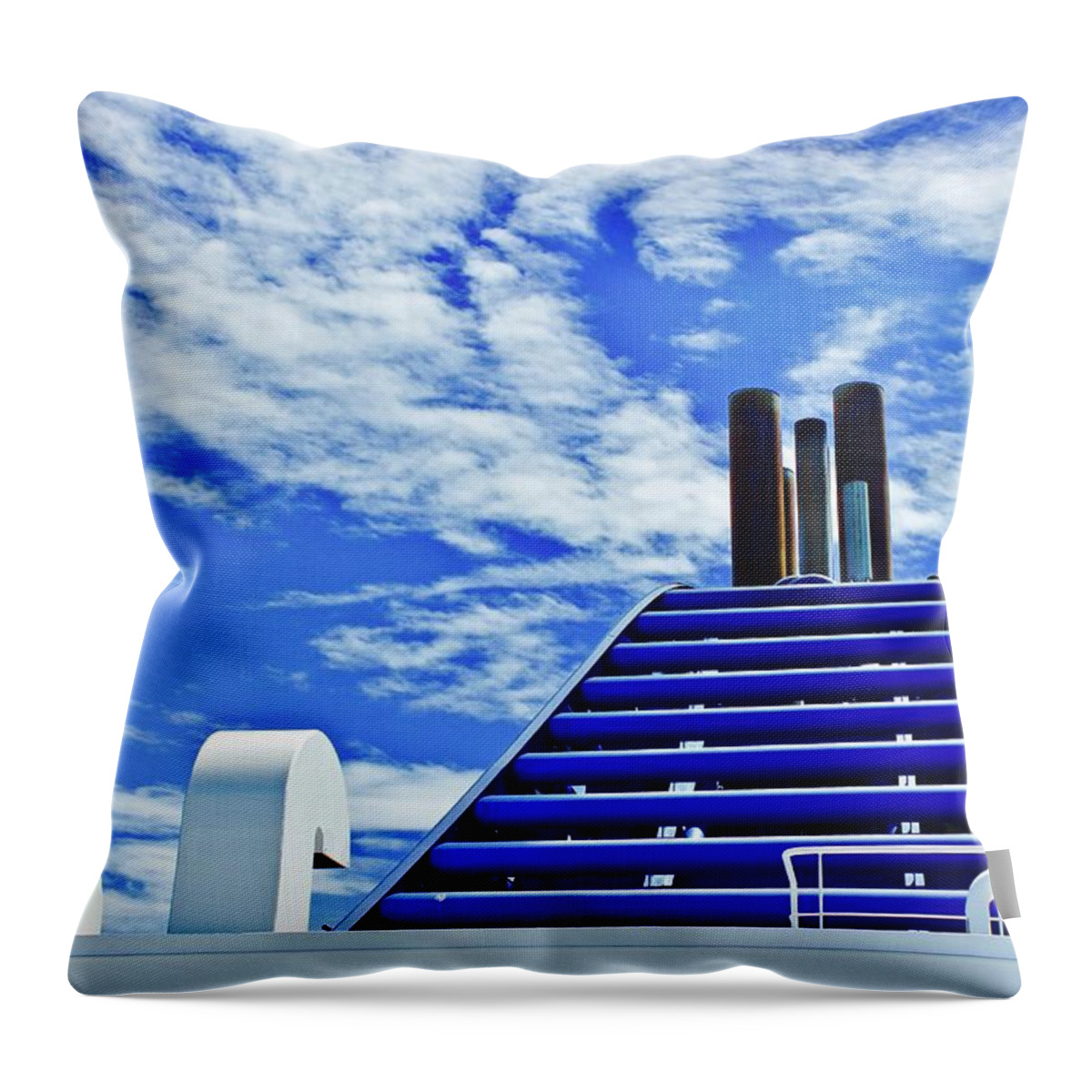  Throw Pillow featuring the photograph BC Ferry on a Sunny Summer Day by Brian Sereda