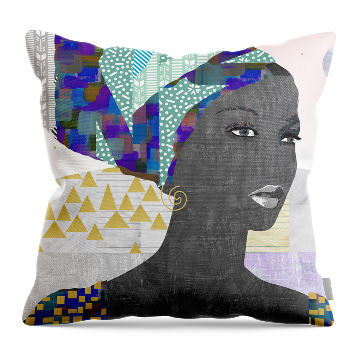 Collage Throw Pillow featuring the mixed media Hope by Claudia Schoen