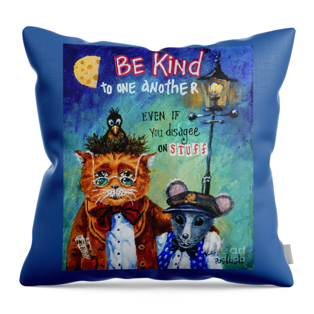 Figurative Throw Pillow featuring the painting Be Kind by Igor Postash