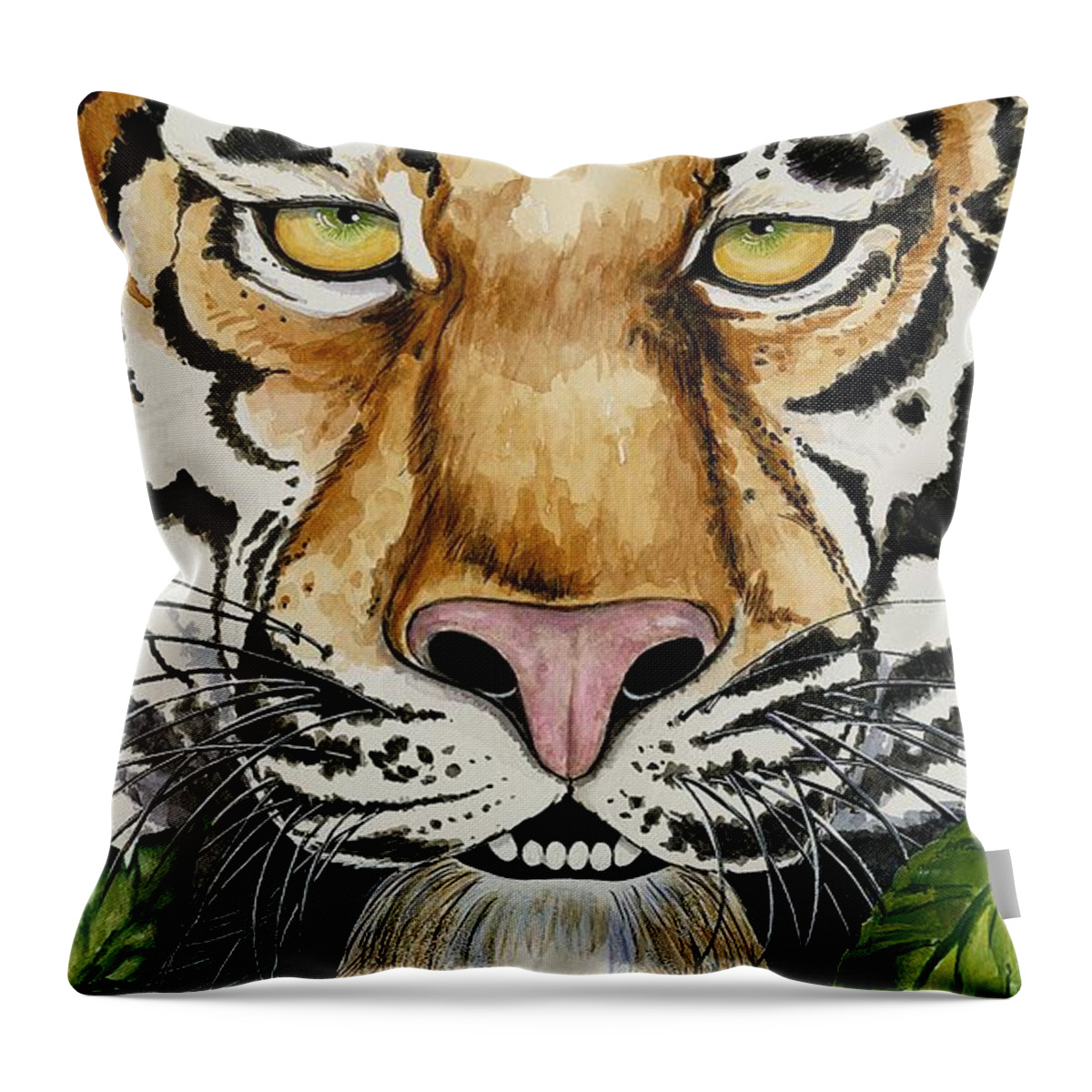 Art Throw Pillow featuring the painting Be Like A Tiger by Carol Sabo