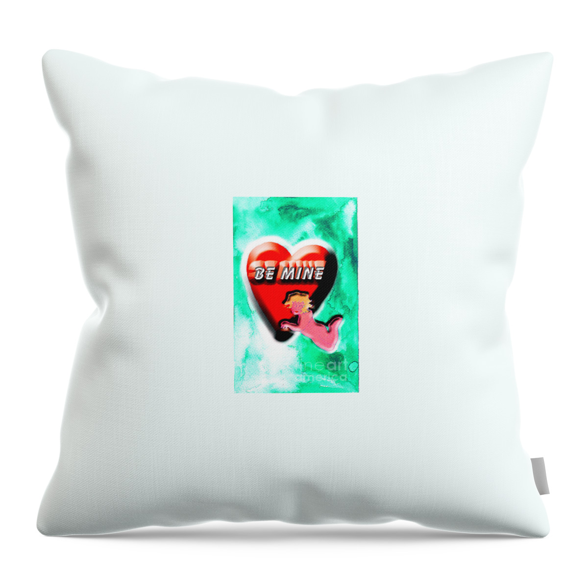 Valentine Throw Pillow featuring the painting Be Mine 2 by Genevieve Esson