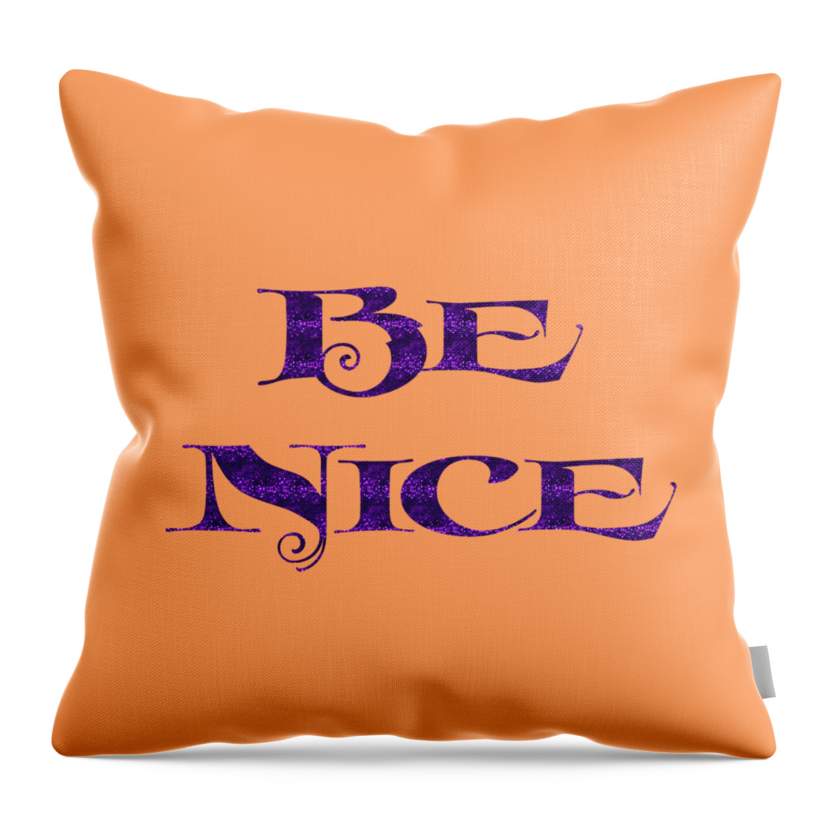 Be Nice Throw Pillow featuring the digital art Be Nice by Rachel Hannah