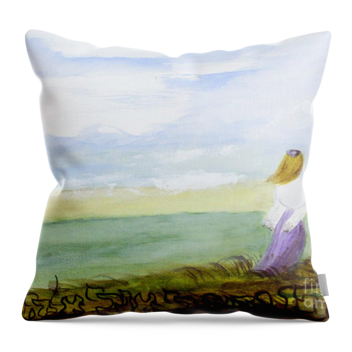 Be Still And Know That I Am God Throw Pillow featuring the painting Be Still And Know That I Am God by Hebrewletters SL