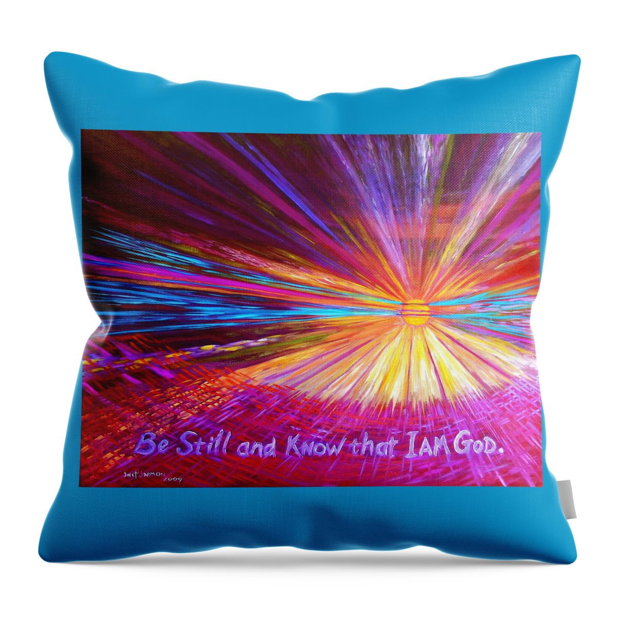 Christian Throw Pillow featuring the painting Be Still by Jeanette Jarmon