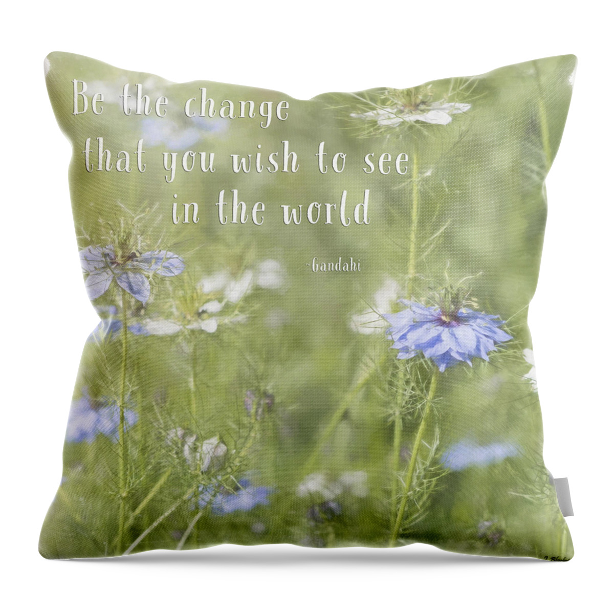Be The Change Throw Pillow featuring the photograph Be The Change - Nature Art by Jordan Blackstone