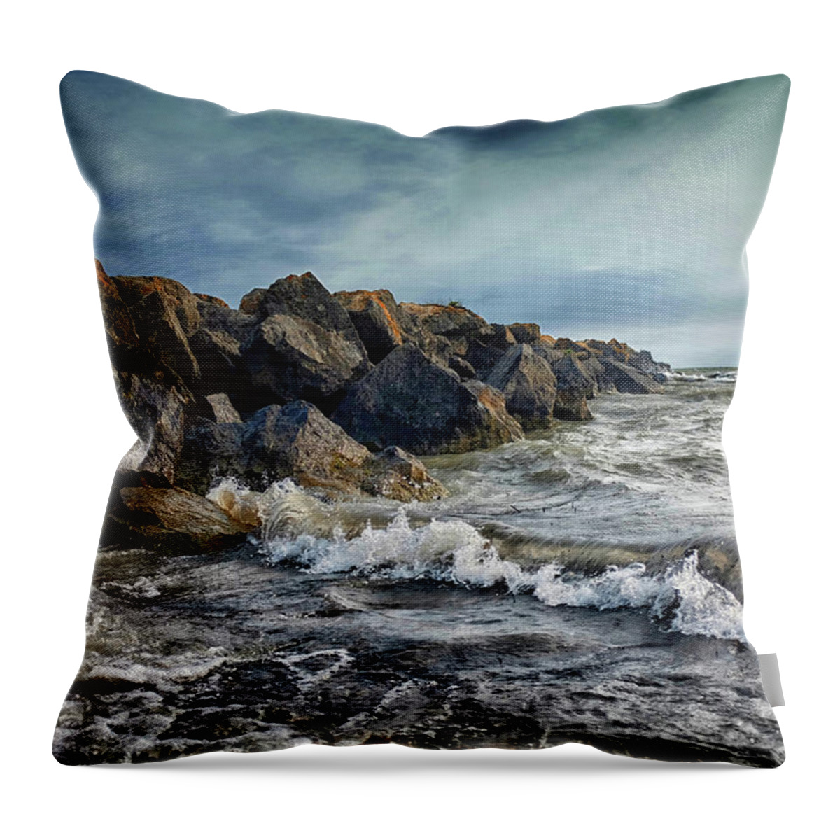 Water Throw Pillow featuring the photograph Beach Break Wall by Brent Buchner