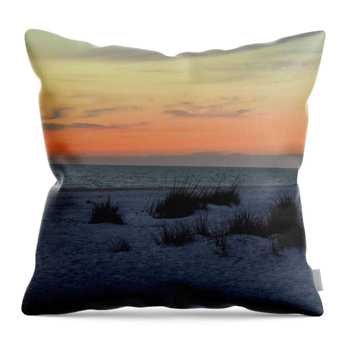 Beach Throw Pillow featuring the photograph Beach Evening Tones by Deborah Crew-Johnson