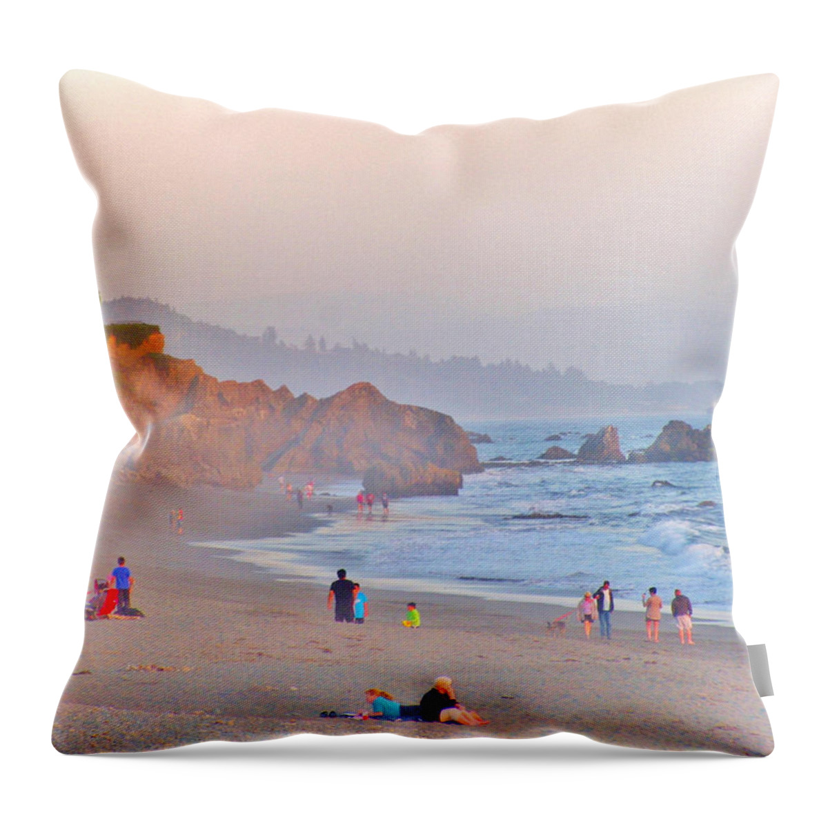 Sky Throw Pillow featuring the photograph Beach Fun by Marilyn Diaz