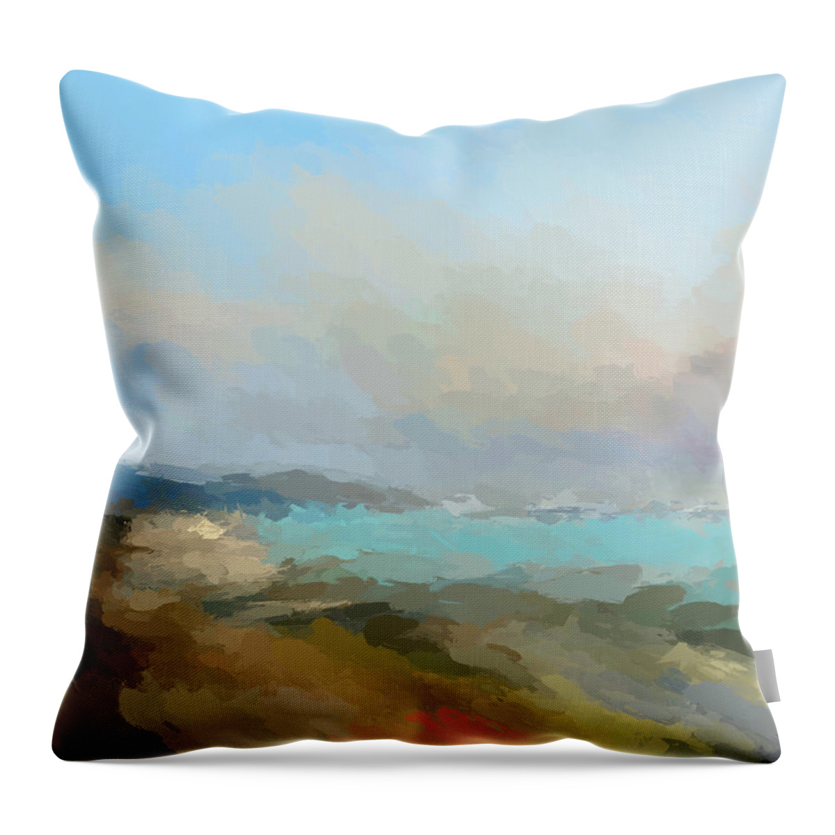 Anthony Fishburne Throw Pillow featuring the mixed media Beach light by Anthony Fishburne