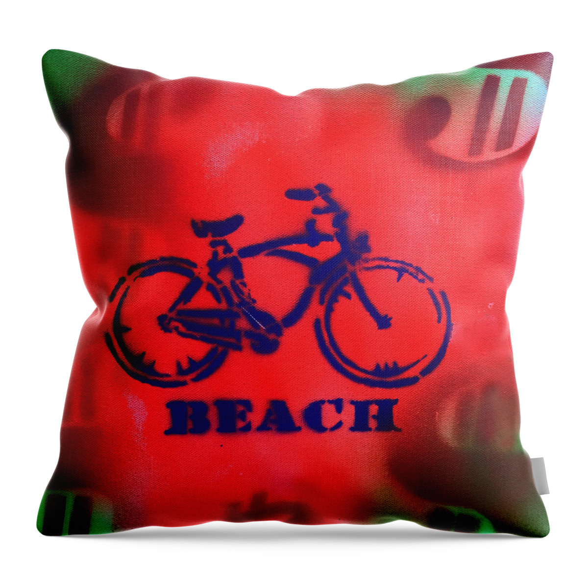 Beach Throw Pillow featuring the painting Beach Money by Robert E. Rodriguez by Robert R Splashy Art Abstract Paintings