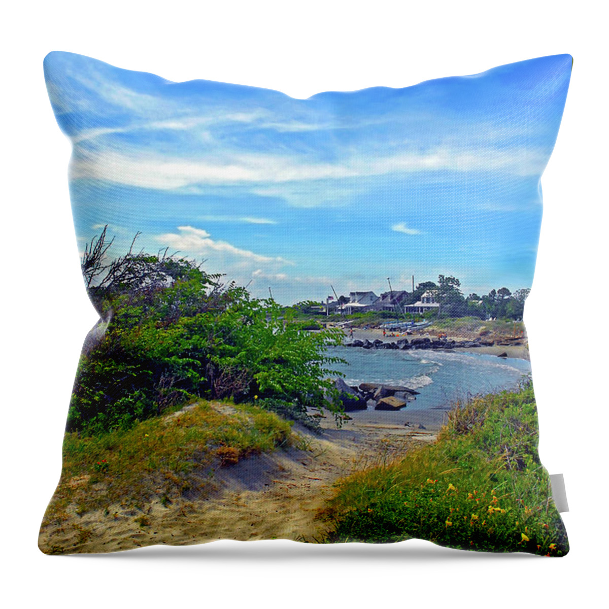 Sullivan's Island Throw Pillow featuring the photograph Beach Path Wisdom by Marie Hicks