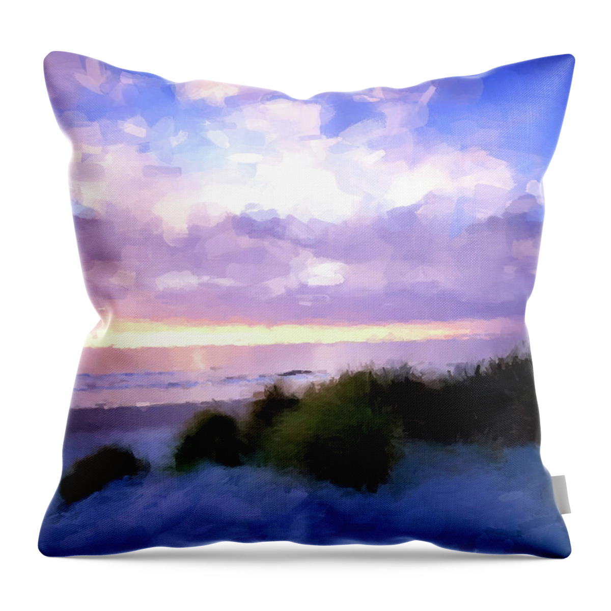 Digital Throw Pillow featuring the painting Beach Sawgrass by Gary Grayson