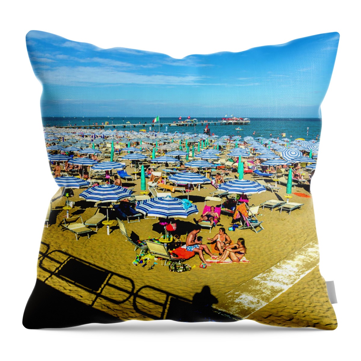 Beach Throw Pillow featuring the photograph Beach scene by Wolfgang Stocker