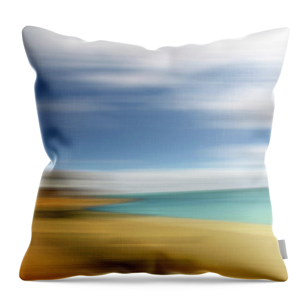Beach Throw Pillow featuring the photograph Beach Seascape Abstract by Gill Billington