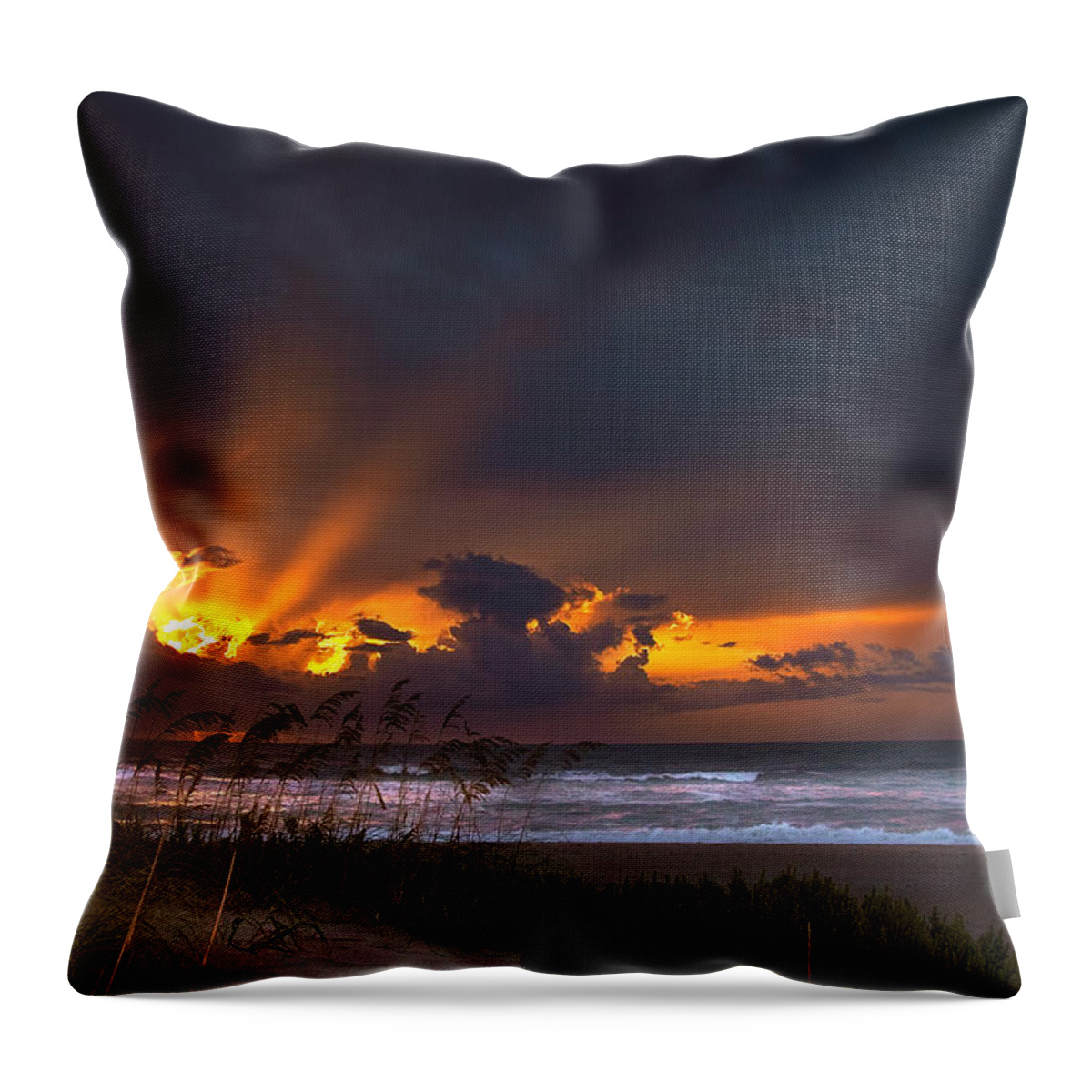 Sunrise Throw Pillow featuring the photograph Beach Sunrise by Ken Barrett