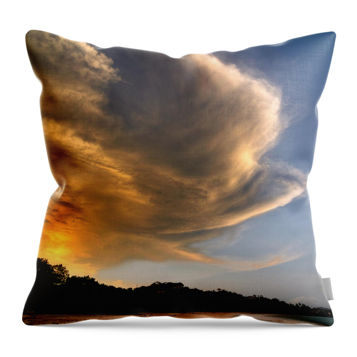 Central America Throw Pillow featuring the photograph Beach Sunset by Oscar Gutierrez