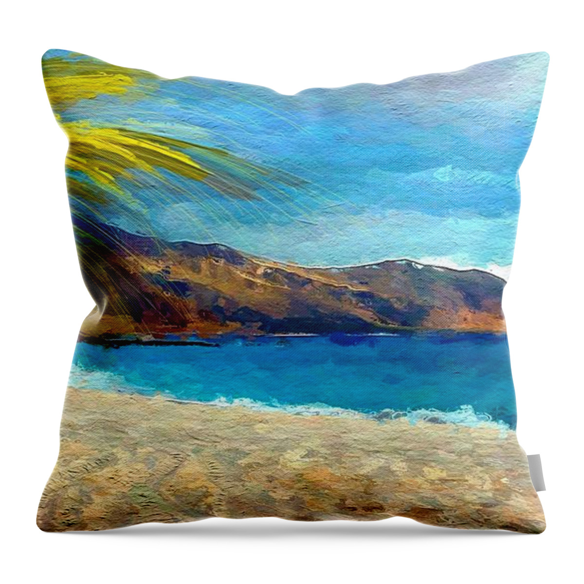 Anthony Fishburne Throw Pillow featuring the digital art Beach View by Anthony Fishburne
