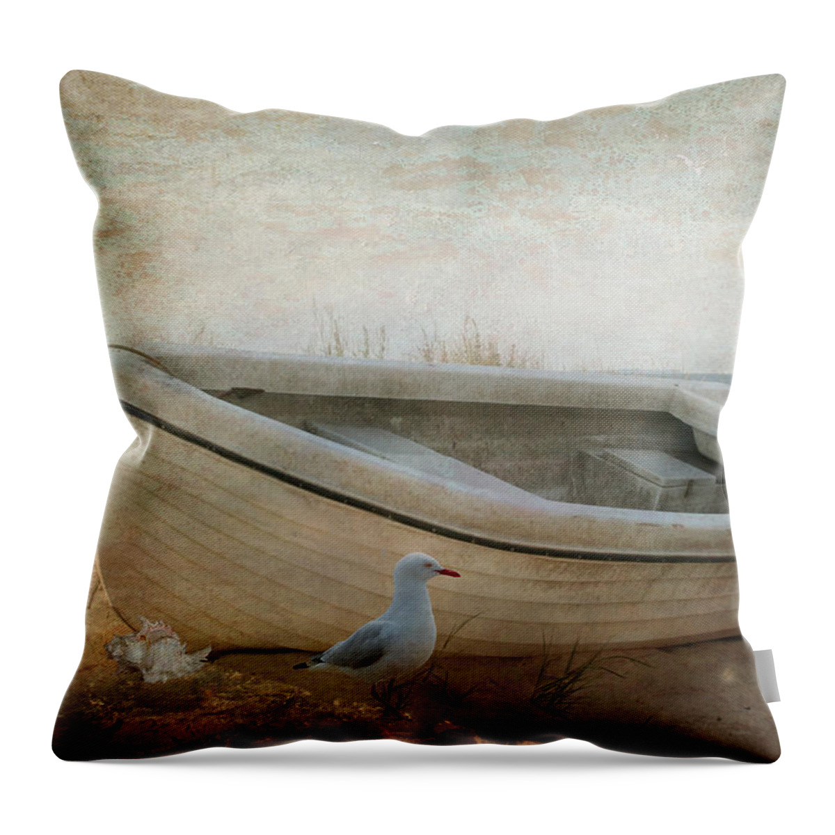 Beach Throw Pillow featuring the digital art Beached by Chris Armytage