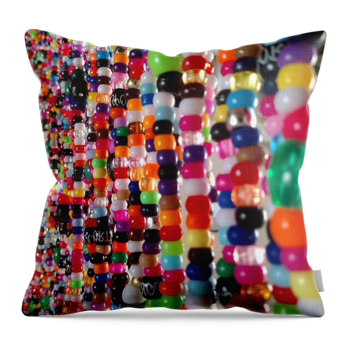 Beads Throw Pillow featuring the photograph Bead Curtain by Carl Moore
