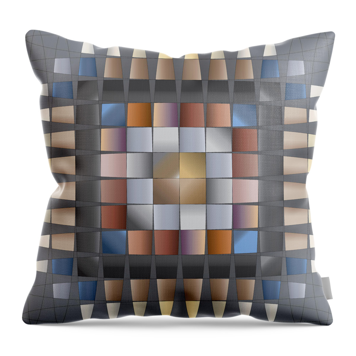 Earthtone Throw Pillow featuring the digital art Bead Tone Quilt by Kevin McLaughlin