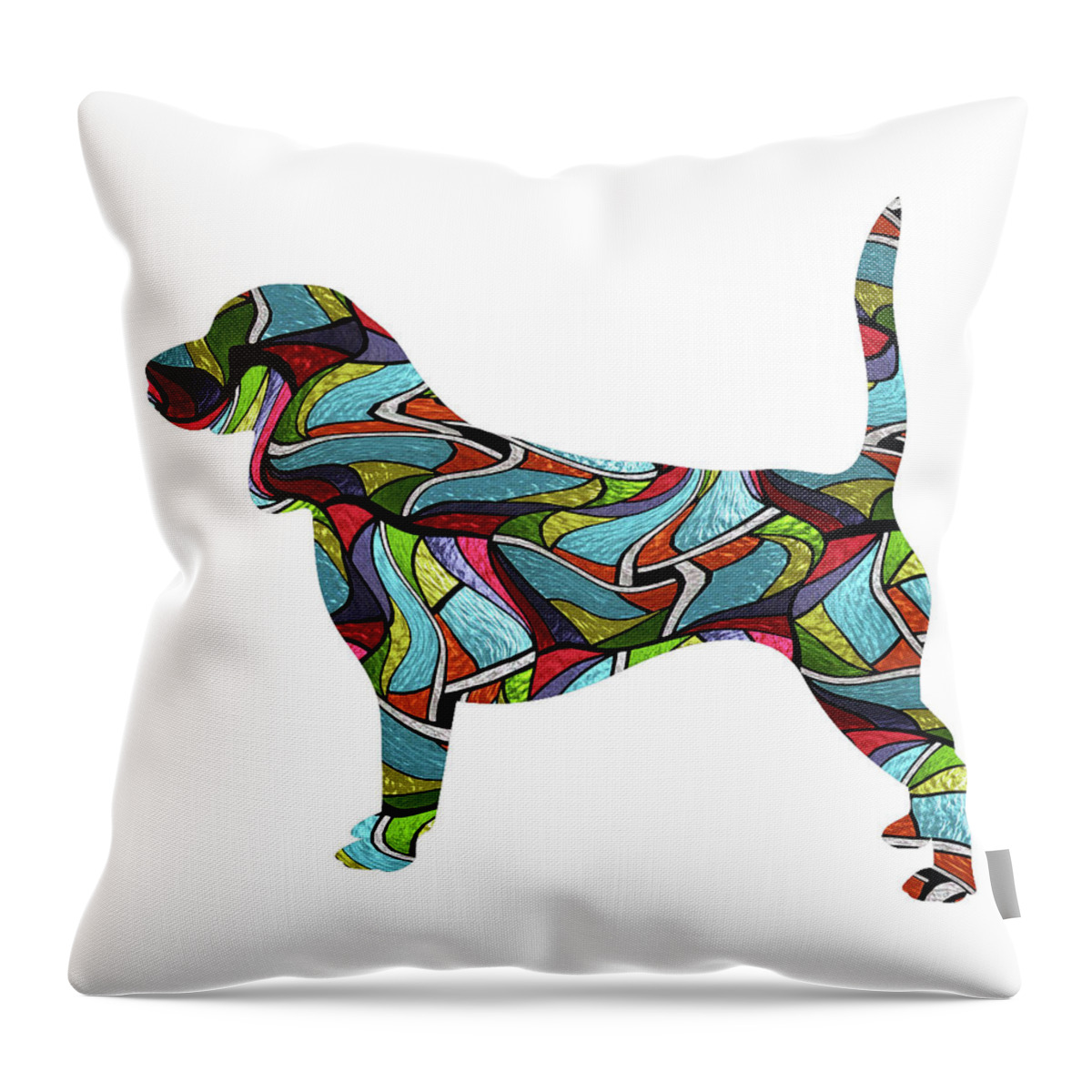 Beagle Throw Pillow featuring the digital art Beagle Spirit Glass by Gregory Murray